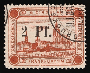 1891 2pf Frankfurt 'B. Drucksachen- & Circular-Beförderung (Printed Matter & Circular Delivery)', Germany Local Post, Private City Mail, Circular Cancellation
