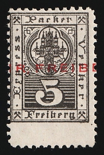 1891 5pf Freiburg (Sachsen), Germany Local Post, Private City Mail, Rebound Perforation