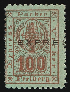 1891 100pf Freiburg (Sachsen), Germany Local Post, Private City Mail