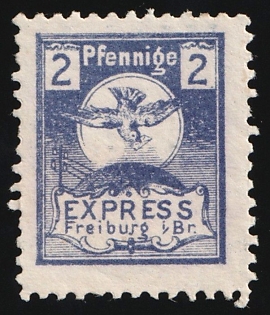 1897 2pf Freiburg (Breisgau) 'C. Expreß Stadtbrief-Beförderung (Express City Letter Delivery)', Germany Local Post, Private City Mail, Offset on Reverse