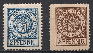 1897 Gera 'B. Dick & Stutz Stadt-Brief-Beförderung und Expreß-Packet-Verkehr (Dick & Stutz City Letter Delivery and Express Parcel Traffic)', Germany Local Post, Private City Mail, Complete Set