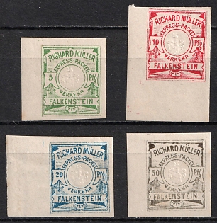 1887 Falkenstein, Germany Local Post, Private City Mail, Margins