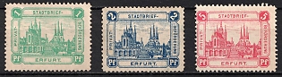 1888 Erfurt, Germany Local Post, Private City Mail, Complete Set