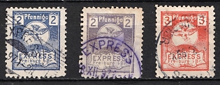 1897 Freiburg (Breisgau) 'C. Expreß Stadtbrief-Beförderung (Express City Letter Delivery)', Germany Local Post, Private City Mail, Blue Circular Cancellation