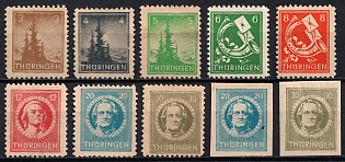 1945 Thuringia, Soviet Russian Zone of Occupation, Germany, Complete Set