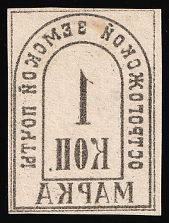 1885 1k Ostrogozhsk Zemstvo, Imperforate, Offset on Reverse