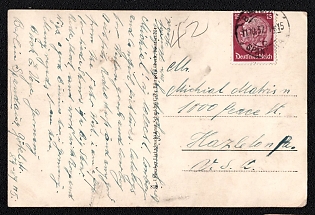 1937 (11 Oct) international picture postcard from Berlin-Spandau (Germany) to Hazleton (U.S.A.), franked with 15pf (Germany), canceled Berlin-Spandau postmark. No arrival postmark