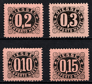 1888 Giessen, Germany Local Post, Private City Mail, Complete Set