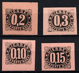 1888 Giessen, Germany Local Post, Private City Mail, Complete Set