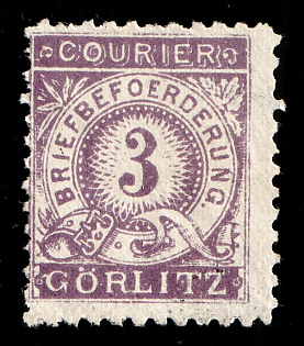 1896 3pf Gorlitz 'B. Briefbeförderung Courier (Letter Delivery Courier)', Germany Local Post, Private City Mail
