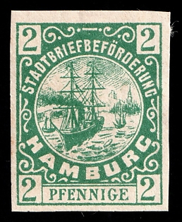 1887 2pf Hamburg 'D. Hammonia I / Stadtbriefbeförderung (Hammonia I / City Letter Delivery)', Germany Local Post, Private City Mail