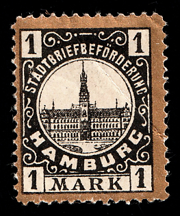 1888 1m Hamburg 'D. Hammonia I / Stadtbriefbeförderung (Hammonia I / City Letter Delivery)', Germany Local Post, Private City Mail