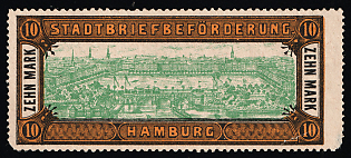 1888 10m Hamburg 'D. Hammonia I / Stadtbriefbeförderung (Hammonia I / City Letter Delivery)', Germany Local Post, Private City Mail