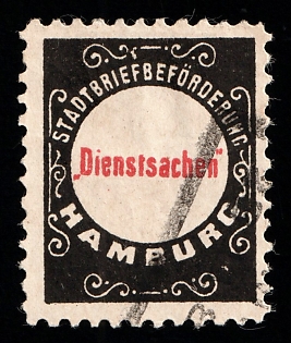 1888 Hamburg 'D. Hammonia I / Stadtbriefbeförderung (Hammonia I / City Letter Delivery)', Germany Local Post, Private City Mail, Rectangular Cancellation