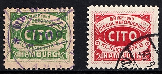 1896 Hamburg 'H. Brief- & Circulair-Beförderung Cito (Letter & Circular Delivery Cito)', Germany Local Post, Private City Mail, Circular Cancellation