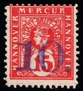 1894 10pf on 15pf Hannover, Germany Local Post, Private City Mail