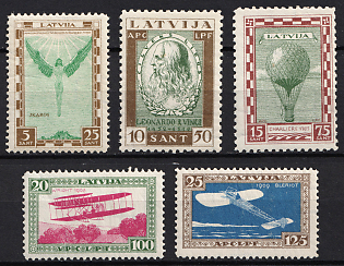 1932 Latvia, Type A, Airmail, Complete Set