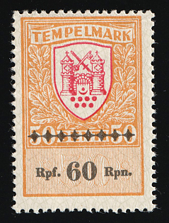 1941 60rpf on 50s Estonia, German Occupation, Germany, Revenues