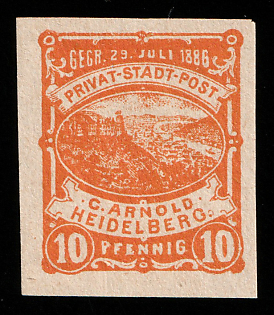 1887 10pf Heidelberg, Germany Local Post, Private City Mail