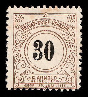 1889 30pf Heidelberg, Germany Local Post, Private City Mail