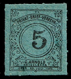 1890 5pf Heidelberg, Germany Local Post, Private City Mail
