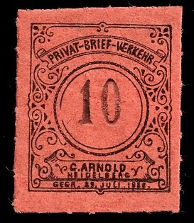 1890 10pf Heidelberg, Germany Local Post, Private City Mail
