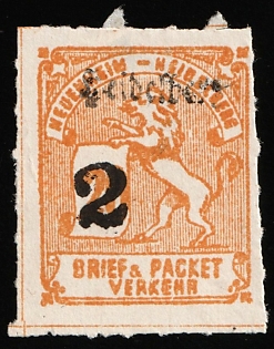 1892 2pf on 20pf Heidelberg, Germany Local Post, Private City Mail