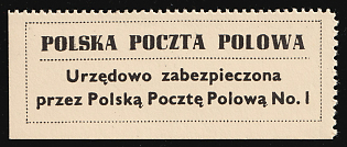 1942 Official Seal Label, Polish Forces in Great Britain, Polish Field Post, WWII, Poland, Perforated, Thick Cream Paper