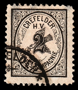 1886 2pf Krefeld 'B. Express-Compagnie (Express Company)', Germany Local Post, Private City Mail, Circular Cancellation