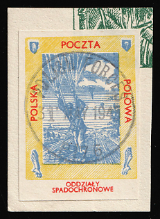 1943 Letter Seal on piece, Polish Forces in Great Britain, WWII, Poland, Circular 'Polish Forces - 31 May 1943 - P.76' Datestamp