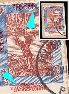 1943 Letter Seal on piece, Polish Forces in Great Britain, WWII, Poland, Circular 'Polish Forces - 21 May' Datestamp, MULTIPLE Printing