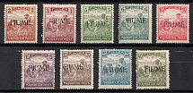 1918-19 Fiume, Italian Regency of Carnaro, Inter-Allied Occupation, Provisional Issue (Mi. 8 - 15, 17, CV $100)