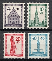 1949 Baden, French Zone of Occupation, Germany (Mi. 38 A - 41 A, Full Set, CV $40)