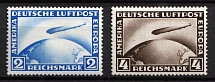 1928 Weimar Republic, Germany, Airmail (Mi. 423 - 424, Full Set, Signed, CV $120)