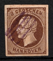 1861 3gr Hannover, German States, Germany (Mi. 19, Canceled, CV $90)