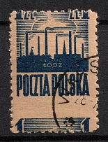 1945 1zl Republic of Poland (Fi. 358, Mi. 391, Shifted Perforation, Canceled)