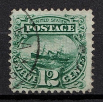 1869 12c S.S. 'Adriatic', United States, USA (Scott 117, Green, Signed, Canceled, CV $130)
