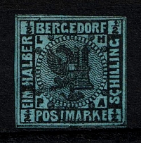 1861-67 1/2s Bergedorf, German States, Germany (Mi. 1 a, Sc. 1, Signed, CV $140, MNH)