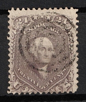 1862 24c Washington, United States, USA (Scott 78, Lilac, Canceled, CV $400)