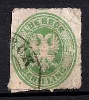 1863-67 1/2s Lubeck, German States, Germany (Mi. 8 A, Canceled, CV $120)
