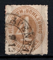 1865-67 4s Schleswig, German States, Germany (Mi. 17, Canceled, CV $130)