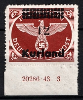 1945 12pf Kurland, German Occupation, Germany (Mi. 4 B y HAN, Sheet Inscription, CV $160, MNH)