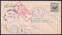 1931 (1 Jun) San Salvador, El Salvador - Barranquilla Colombia, Registered Airmail