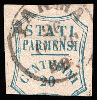 1859 20c Parma, Italy, Provisional Government (Mi 14, Canceled, CV $260)