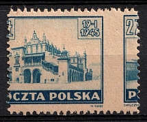 1945 2zl Republic of Poland (Fi. 364, Mi. 395, Shifted Perforation)