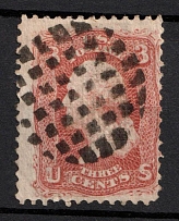 1868 3c Washington, United States, USA (Scott 88, Rose, Canceled, CV $30)