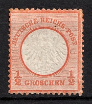 1872 1/2gr German Empire, Small Breast Plate, Germany (Mi. 3 I a, Line under 'CH', CV $1,900)