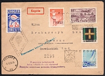 1959 (8 Jun) International Fair, Republic of Poland, Non-Postal, Cinderella, Balloon Cover from Poznan to Leszno with Commemorative Cancellation