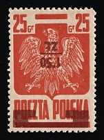 1945 1,5zl on 25gr Republic of Poland (Fi. 376, Inverted Overprint, Signed, MNH)