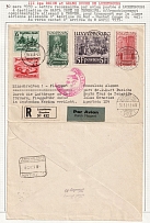1939 (30 Mar) Luxembourg, German Occupation, Germany, Registered Airmail Cover from Luxembourg to Santa Cruz de Tenerife (Spain) franked with Mi. 309, 311, 314, 686, 687